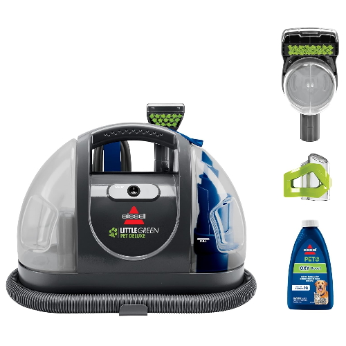 Bissell Little Green Pet Deluxe Portable Carpet Cleaner and Car/Auto Detailer, 3353, Gray/Blue