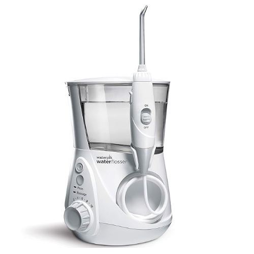 Waterpik Aquarius Water Flosser Professional For Teeth, Gums, Braces, Dental Care, Electric Power With 10 Settings, 7 Tips For Multiple Users And Needs, ADA Accepted, White WP-660